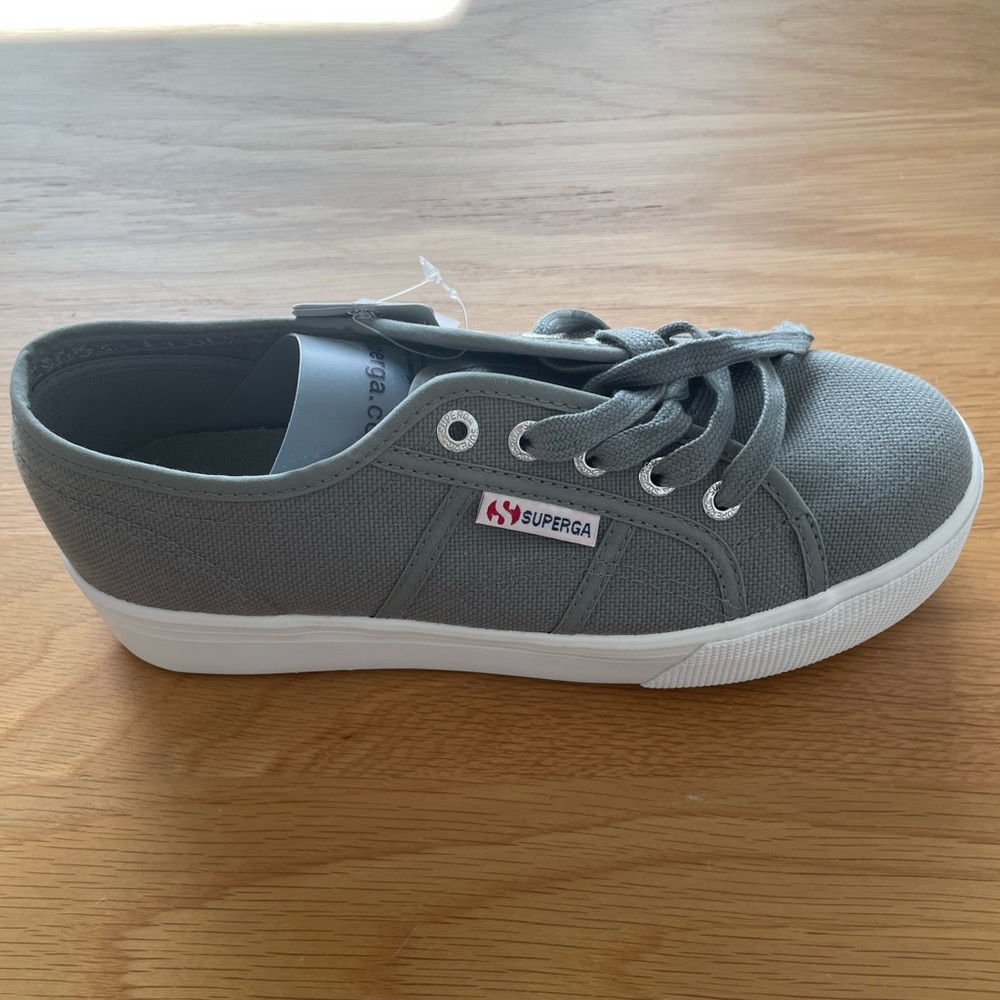 Superga Platform Sneaker in Grey Sage